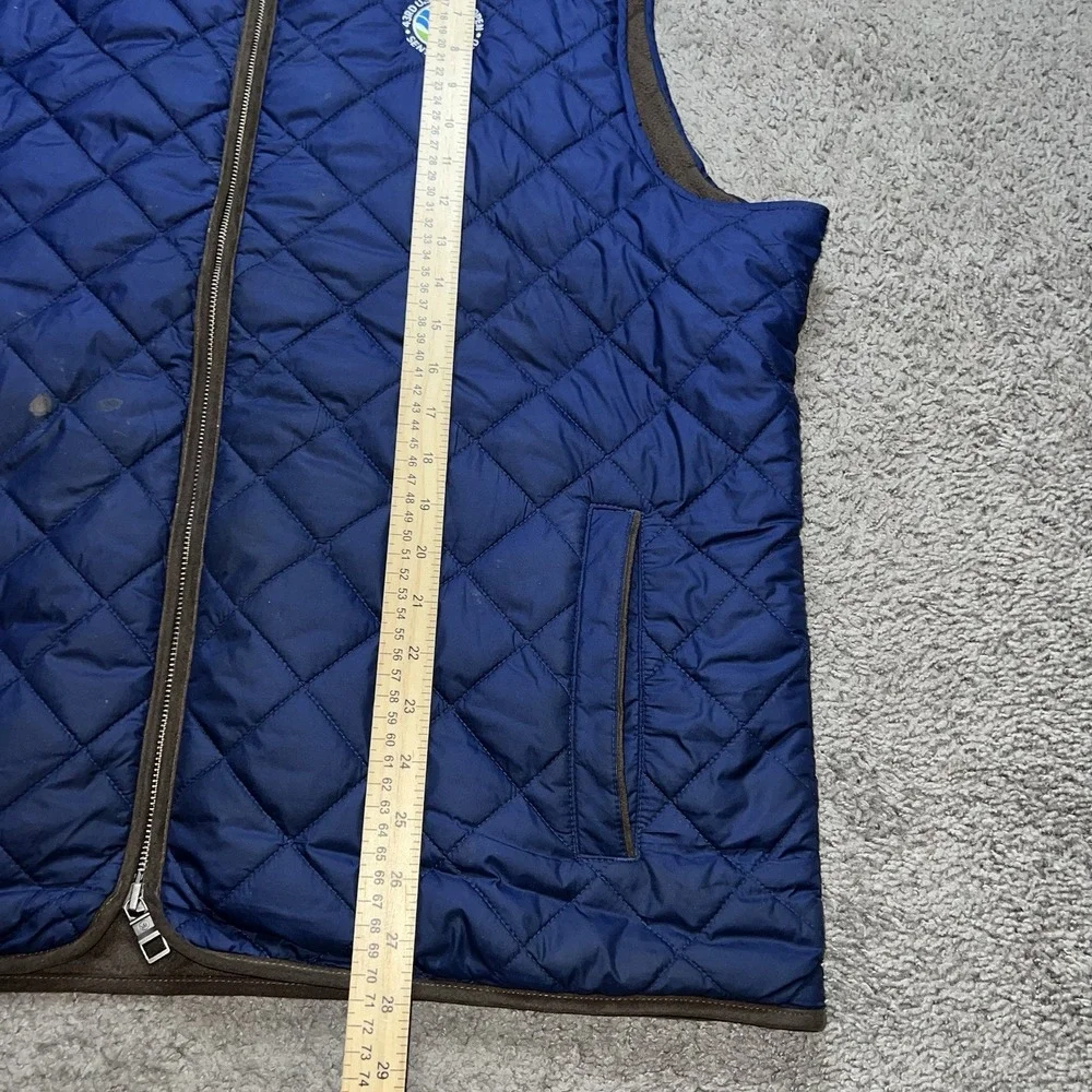 Peter Millar Essex Vest Mens XL NavyQuilted Fleece Lined Full Zip U.S Senior